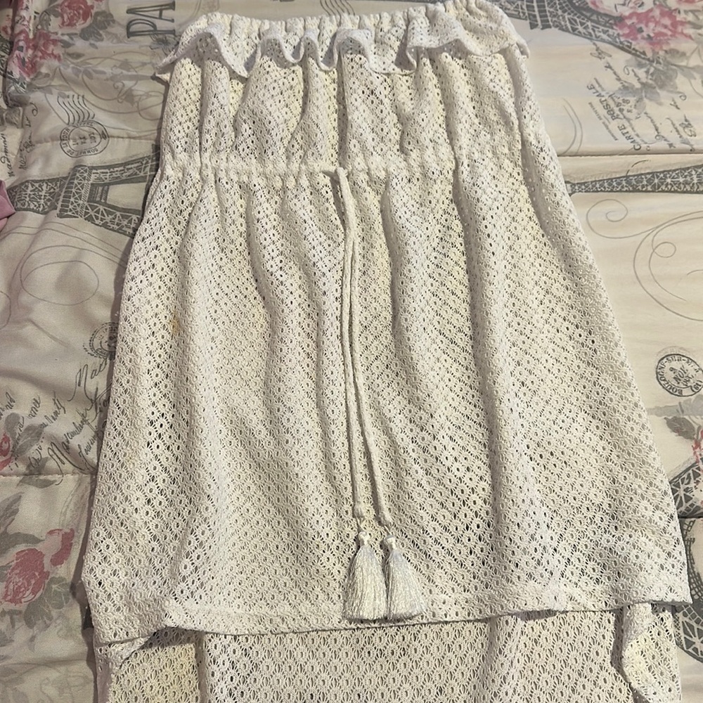 All white swimsuit cover up